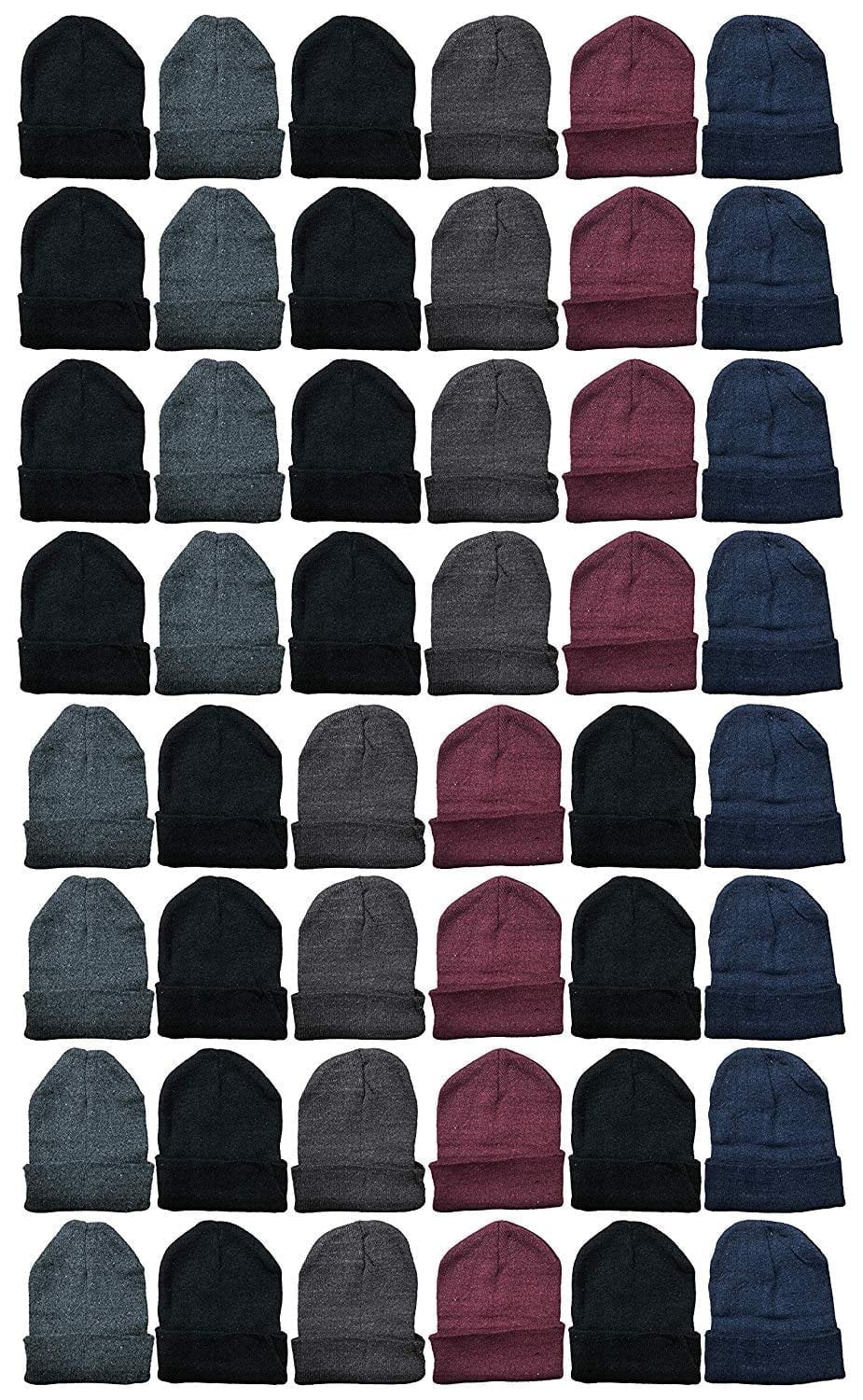 Yacht & Smith Mens Womens Warm Winter Hats in Assorted Colors, Mens Womens Unisex (60 Pack Assorted A)