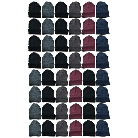 Yacht & Smith Mens Womens Warm Winter Hats in Assorted Colors, Mens Womens Unisex (60 Pack Assorted A)
