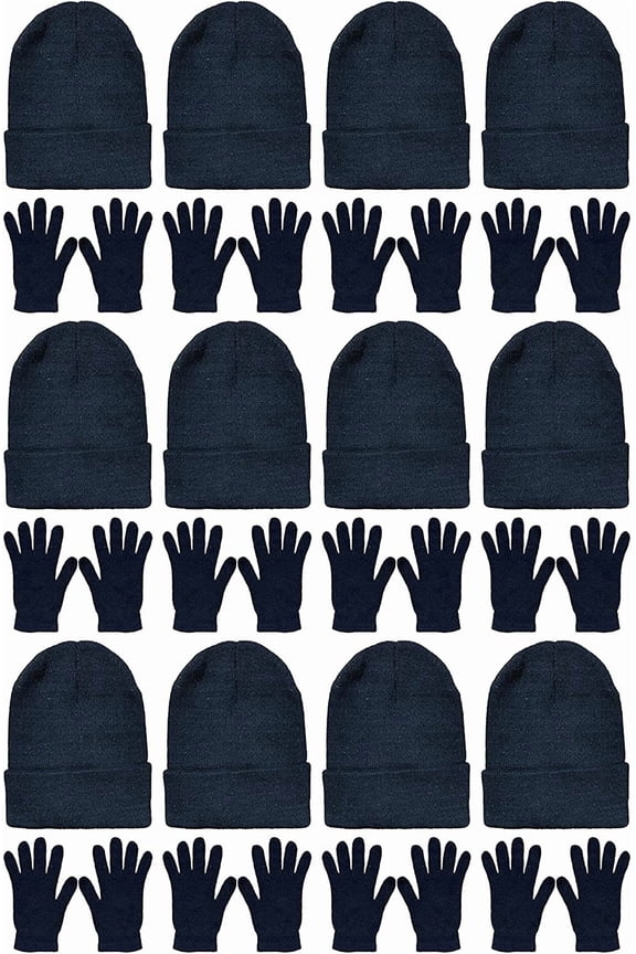Mens Womens Warm Winter Hats in Assorted Colors, Mens Womens Unisex (Unisex Hat Glove Set)