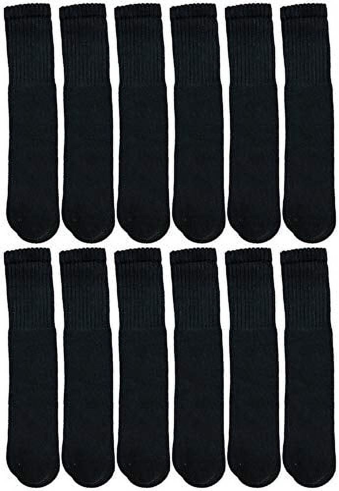 36 Pairs Men's Cotton Athletic Socks - Bulk Wholesale Socks, Shoe Size 8-12 - White, Black, Gray, Navy Crew Socks
