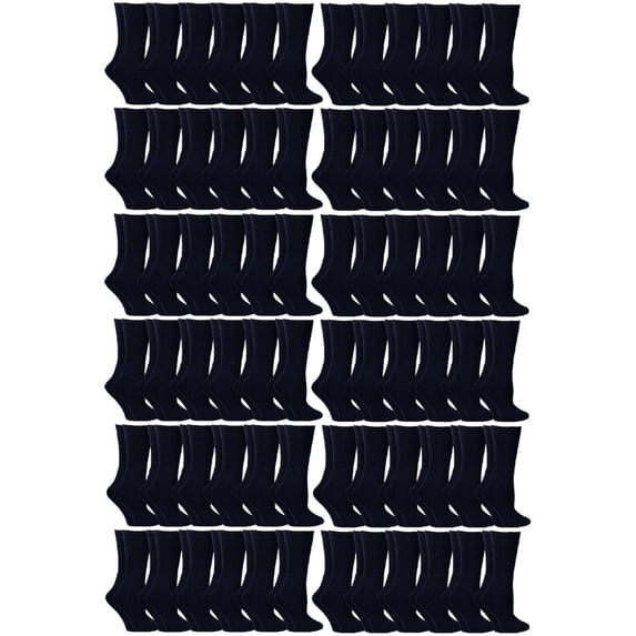 Yacht & Smith Mens & Womens Wholesale Bulk Sports Crew, Athletic Case Pack Socks (72 Pairs Navy, Womens 9-11 (Shoe size 5-10))