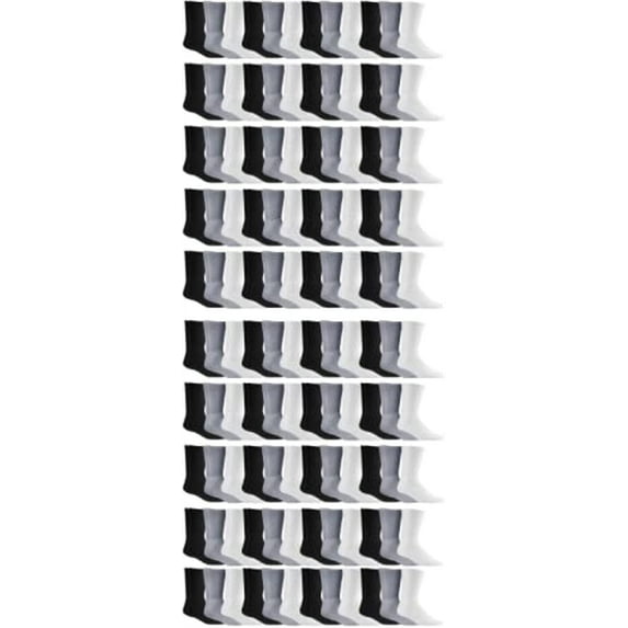 Yacht & Smith Mens & Womens Wholesale Bulk Sports Crew, Athletic Case Pack Socks, by SOCKS'NBULK (120 Pairs Mixed Assorted, Womens 9-11 (Shoe size 5-10))