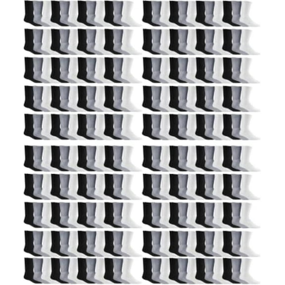 Yacht & Smith Mens & Womens Wholesale Bulk Sports Crew, Athletic Case Pack Socks, by SOCKS'NBULK (300 Paire Mixed Assorted, Mens 10-13 (Shoe Size 7-12))