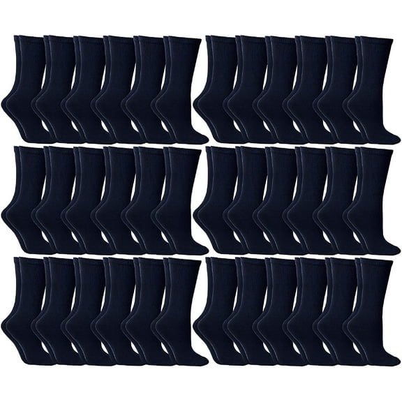 Yacht & Smith Mens & Womens Wholesale Bulk Sports Crew, Athletic Case Pack Socks, by SOCKS'NBULK (48 Pairs Black, Mens 10-13 (Shoe Size 7-12))