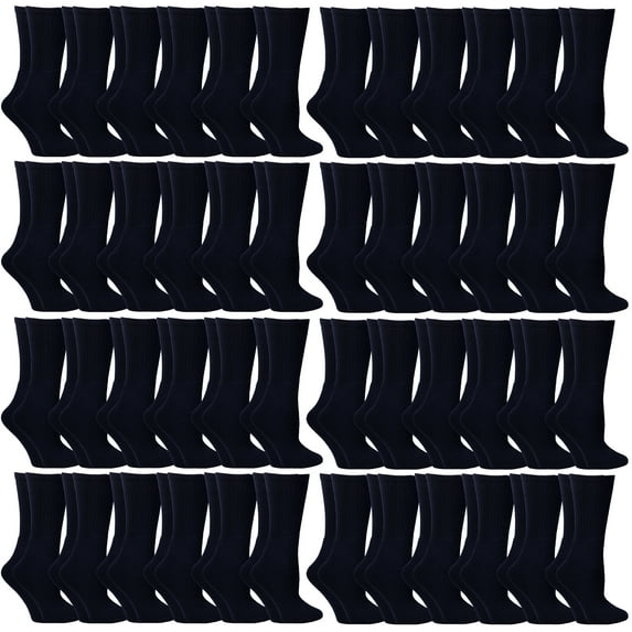 Yacht & Smith Mens & Womens Wholesale Bulk Sports Crew, Athletic Case Pack Socks, by SOCKS'NBULK (48 Pairs Navy, Womens 9-11 (Shoe size 5-10))
