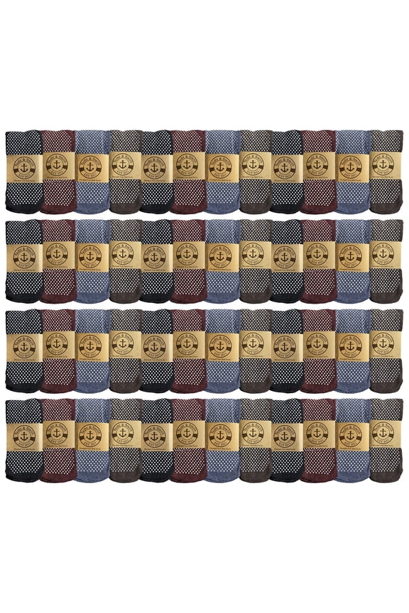 Mens and Womens Thermal Winter Socks, Warm Cold Resistant Bulk Pack (48 Pairs Gripper (Mens) 10-13)