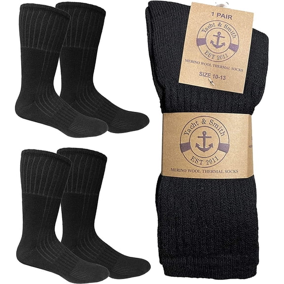 Yacht & Smith Merino Wool Thermal Boot Socks for Hiking, Trail, Hunting, Winter