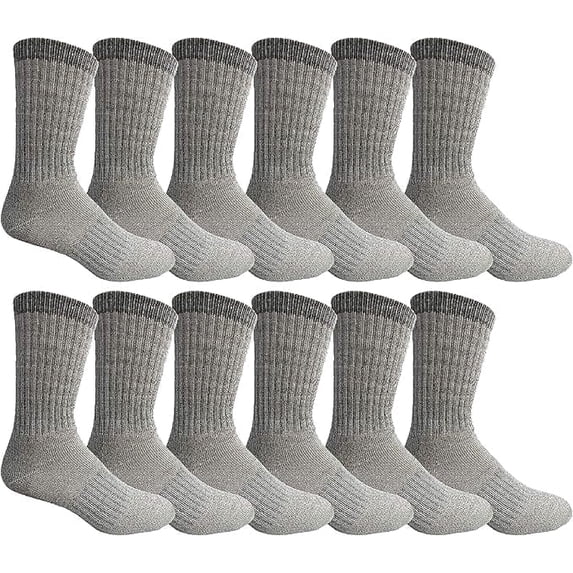 4 Packs Merino Wool Thermal Boot Socks for Hiking, Trail, Hunting, Winter gray