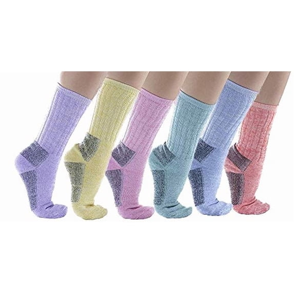 6 Packs Merino Wool Thermal Boot Socks for Hiking, Trail, Hunting, Winter gray