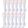 thumbnail image 1 of Yacht & Smith Slouch Socks for Women, Extra Slouch Ladies Cotton Boot Socks (White A, 12 Pairs), 1 of 4