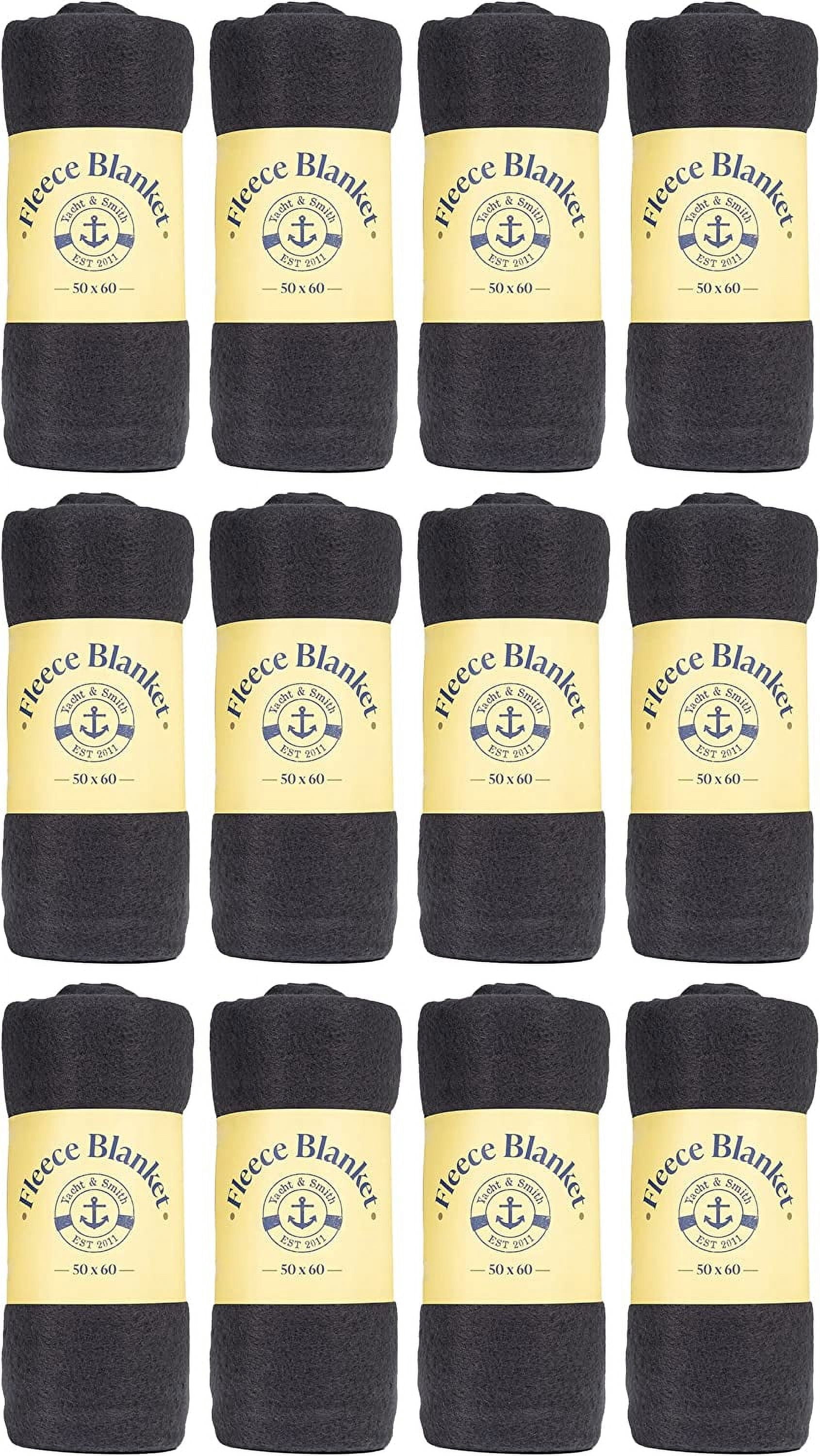 Yacht & Smith Soft Fleece Blankets 50 X 60, Lightweight, Cozy Warm Throws Dark Colorful Blanket Sofa Travel Outdoor, Wholesale