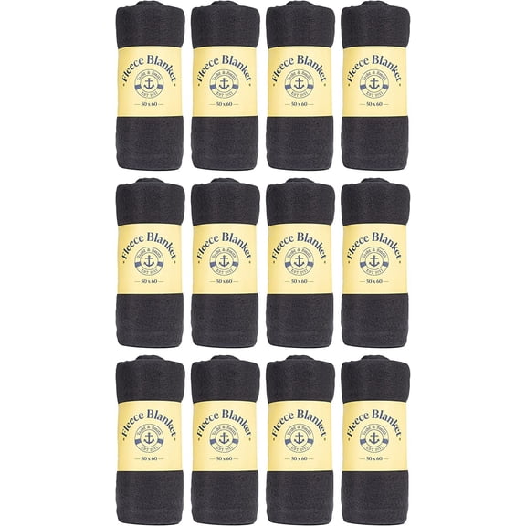 Yacht & Smith Soft Fleece Blankets 50 X 60, Lightweight, Cozy Warm Throws Dark Colorful Blanket Sofa Travel Outdoor, Wholesale