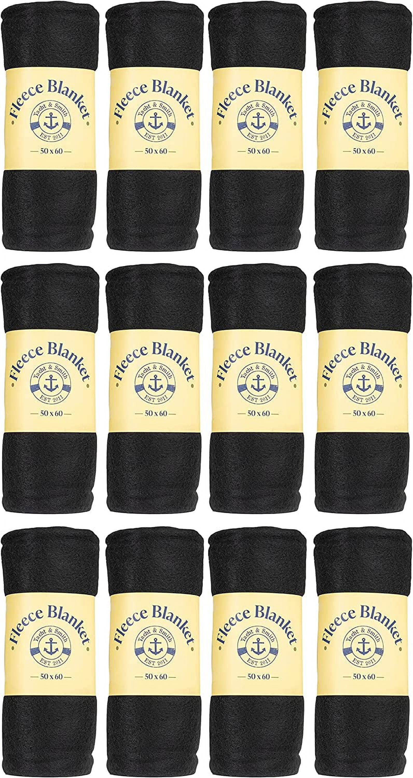 Yacht & Smith Soft Fleece Blankets 50 X 60, Lightweight, Cozy Warm Throws Dark Colorful Blanket Sofa Travel Outdoor, Wholesale