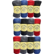 Yacht & Smith Soft Fleece Blankets 50 X 60, Lightweight, Cozy Warm Throws Dark Colorful Blanket Sofa Travel Outdoor, Wholesale