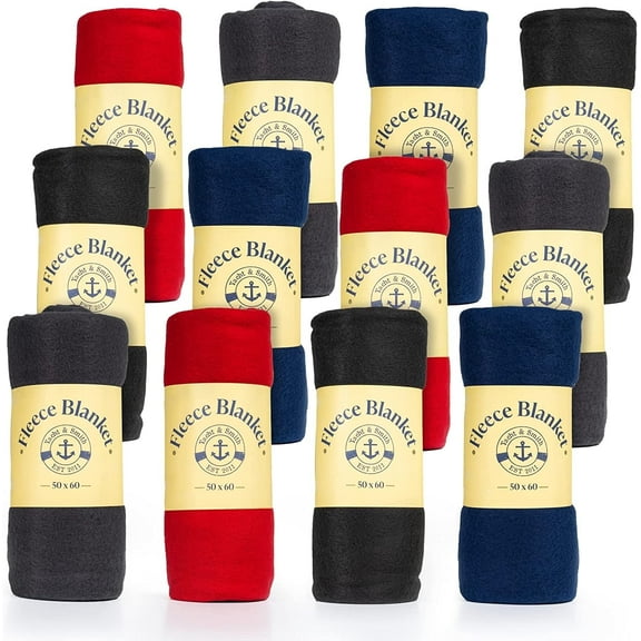 Yacht & Smith Soft Fleece Blankets 50 X 60, Lightweight, Cozy Warm Throws Dark Colorful Blanket Sofa Travel Outdoor, Wholesale