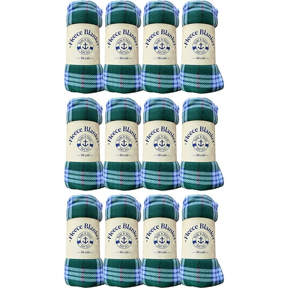 Yacht & Smith Soft Fleece Blankets 50 X 60, Lightweight, Cozy Warm Throws Dark Colorful Blanket Sofa Travel Outdoor, Wholesale