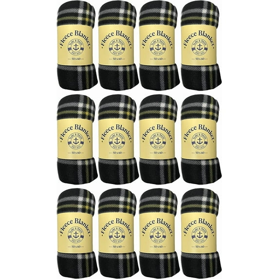 Yacht & Smith Soft Fleece Blankets 50 X 60, Lightweight, Cozy Warm Throws Dark Colorful Blanket Sofa Travel Outdoor, Wholesale