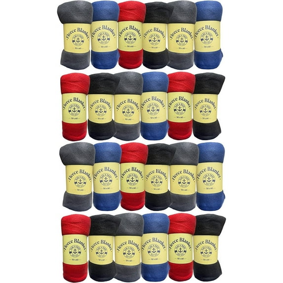 Yacht & Smith Soft Fleece Blankets 50 X 60, Lightweight, Cozy Warm Throws Dark Colorful Blanket Sofa Travel Outdoor, Wholesale
