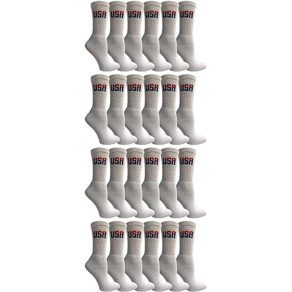 Yacht & Smith USA Pride Wholesale Cotton Socks For Men Woman Children, American Themed Socks (Womens (9-11) Crew,24)