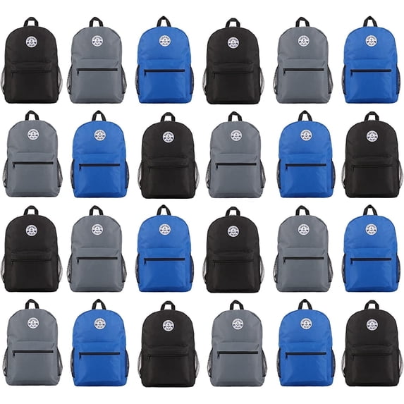 Yacht & Smith 24 Pack Backpack, Bulk 17 inch Lightweight Outdoor Travel Gym Corporate Events Bag