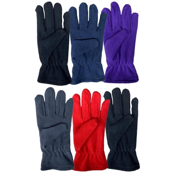 Yacht & Smith Value Pack of Unisex Warm Winter Fleece Gloves, Many Colors, Mens, Womens and Kids