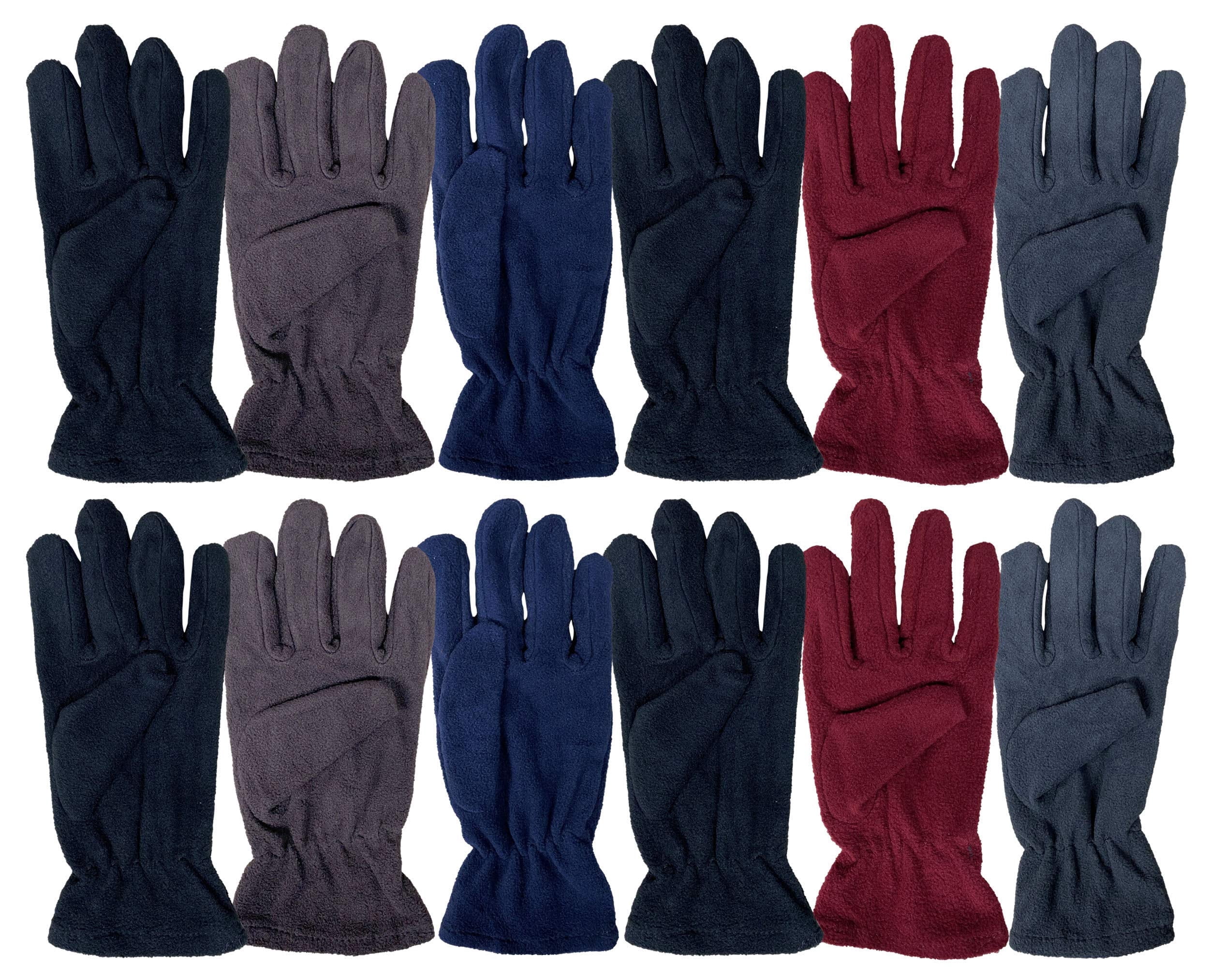 Yacht & Smith Value Pack of Unisex Warm Winter Fleece Gloves, Many Colors, Mens, Womens and Kids