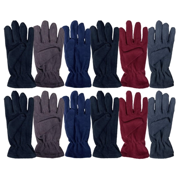 Yacht & Smith Value Pack of Unisex Warm Winter Fleece Gloves, Many Colors, Mens, Womens and Kids