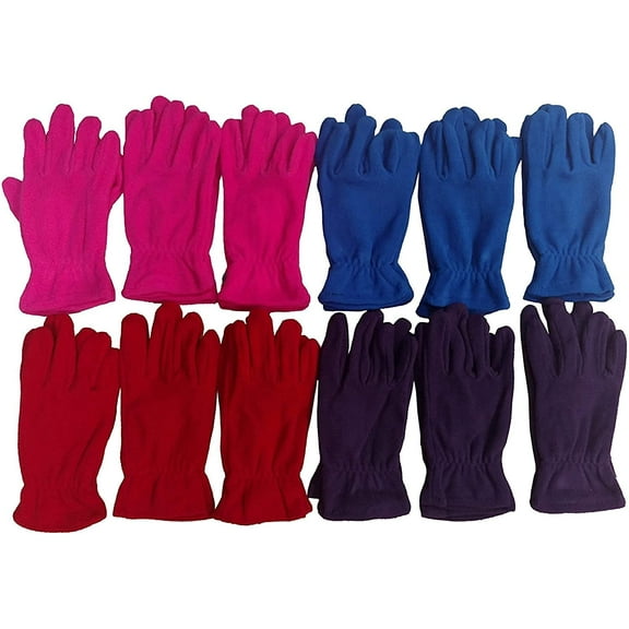 Yacht & Smith Value Pack of Unisex Warm Winter Fleece Gloves, Many Colors,