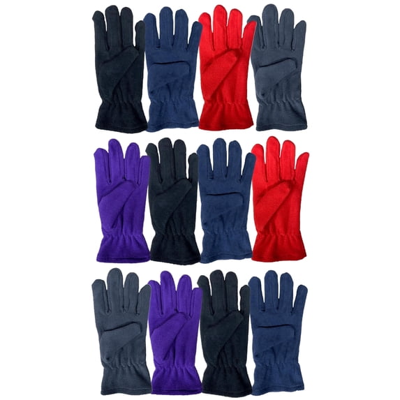 Yacht & Smith Value Pack of Unisex Warm Winter Fleece Gloves, Many Colors,
