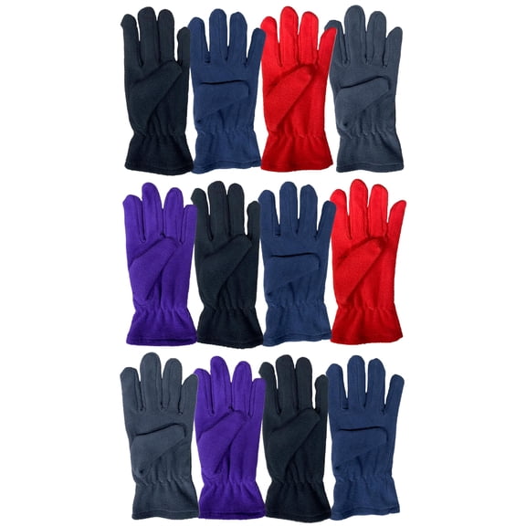 Yacht & Smith Value Pack of Unisex Warm Winter Fleece Gloves, Many Colors,