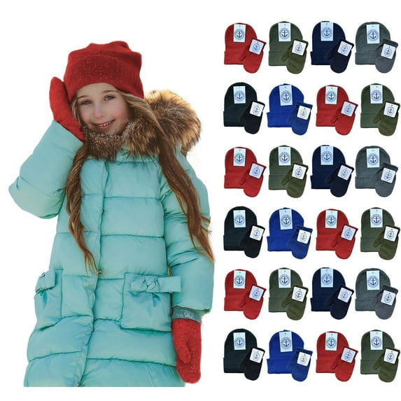 Yacht & Smith Wholesale Beanie & Glove Winter Bulk Kit, Kids Bulk Sets, Homeless Donation Shelters