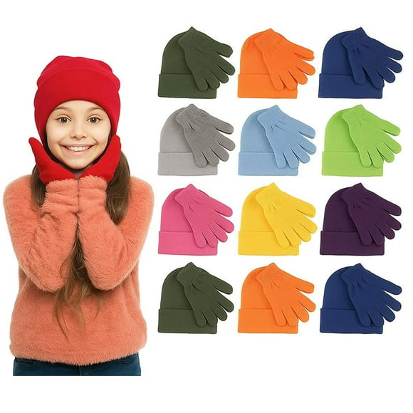 Yacht & Smith Wholesale Beanie and Glove Winter Bulk Kit, Kids Adults Bulk Sets, Homeless Donation Shelters
