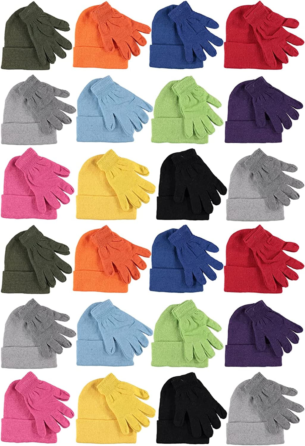Yacht & Smith Wholesale Beanie and Glove Winter Bulk Kit, Kids Adults
