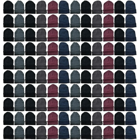 Yacht & Smith Wholesale Beanies, Bulk Thermal Winter Solid Hat (240 Pairs Assorted Beanies)