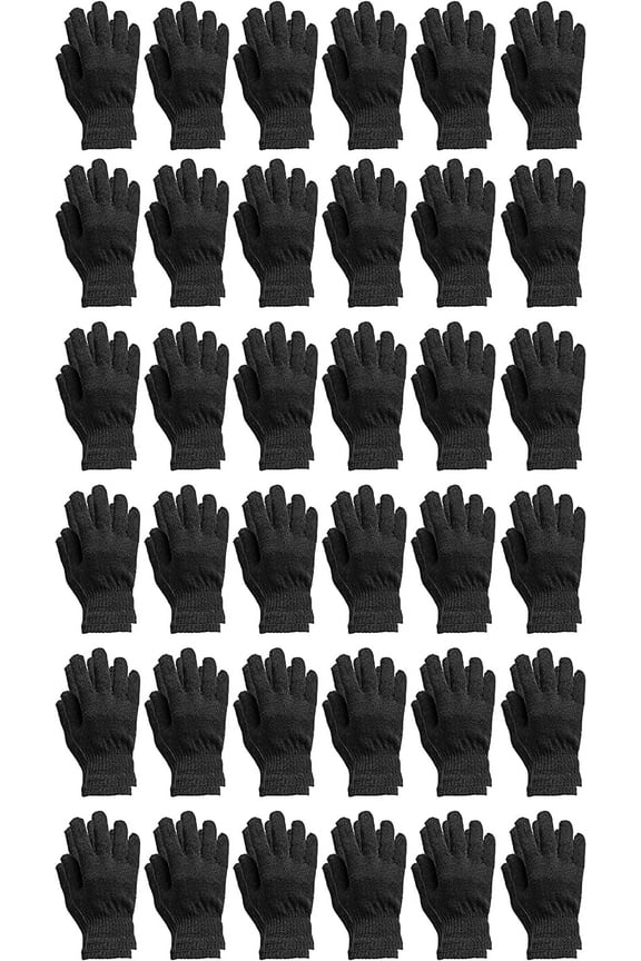 Wholesale Black Gloves, Bulk Thermal Winter Gloves Solid Black