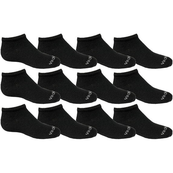 Yacht & Smith Wholesale Boys and Girls 97% Cotton Shoe Liner Training Socks Size 6-8, No Show Thin Low Cut Sport Ankle Socks (Black, 12)