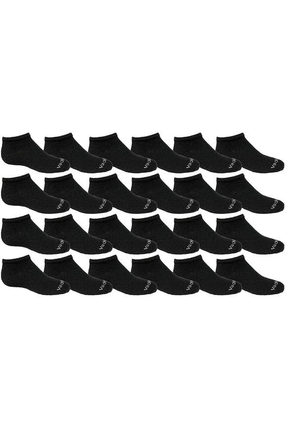Wholesale Boys and Girls 97% Cotton Shoe Liner Training Socks Size 6-8, No Show Thin Low Cut Sport Ankle Socks (Black, 24)