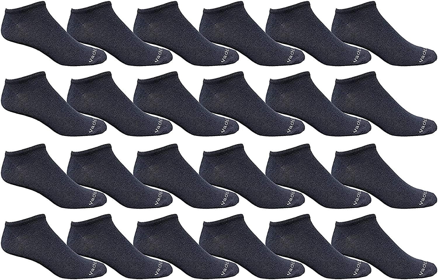 Yacht & Smith Wholesale Boys and Girls 97% Cotton Shoe Liner Training Socks Size 6-8, No Show Thin Low Cut Sport Ankle Socks (Navy, 24)