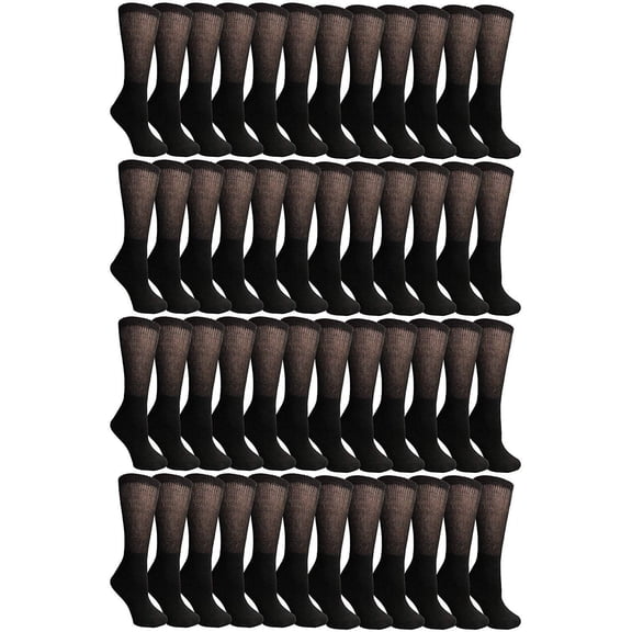 Yacht & Smith Wholesale Bulk Cotton Diabetic Crew And Ankle Socks, Loose Fit Top Non-Binding Medical Socks