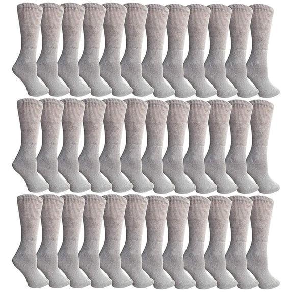 Yacht & Smith Wholesale Bulk Cotton Diabetic Crew And Ankle Socks, Loose Fit Top Non-Binding Medical Socks