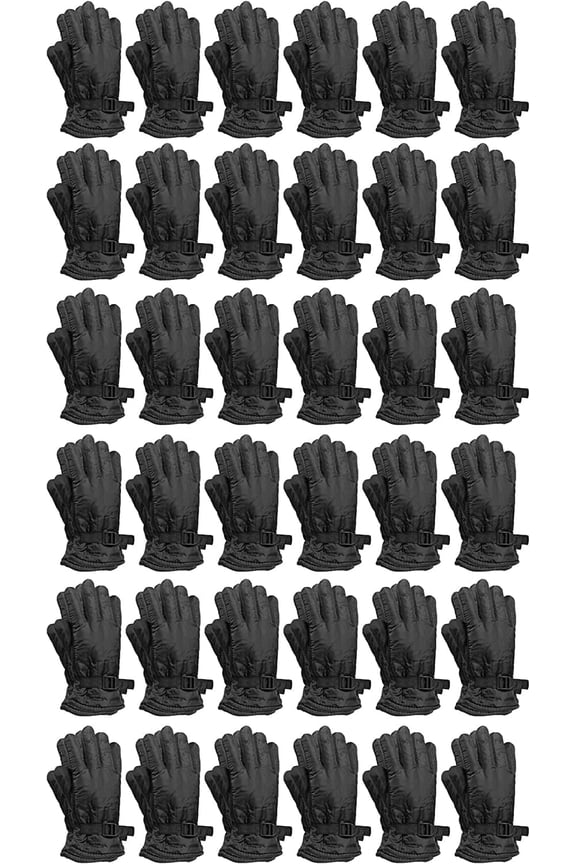 Wholesale Bulk Mens Black Winter Ski Glove, Cold Resistant Thermal Wear