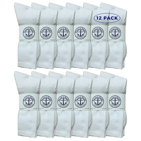 Yacht & Smith Wholesale Bulk Mens Crew Socks, Cotton Big And Tall Plus Size Socks Size 13-16