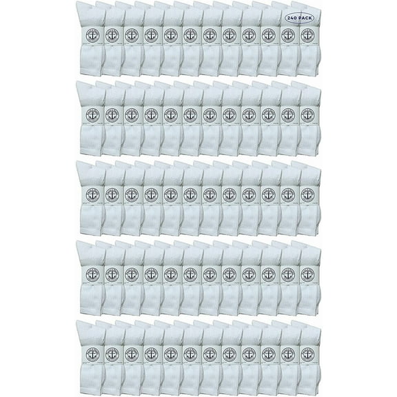 Yacht & Smith Wholesale Bulk Mens Crew Socks, Cotton Big And Tall Plus Size Socks Size 13-16