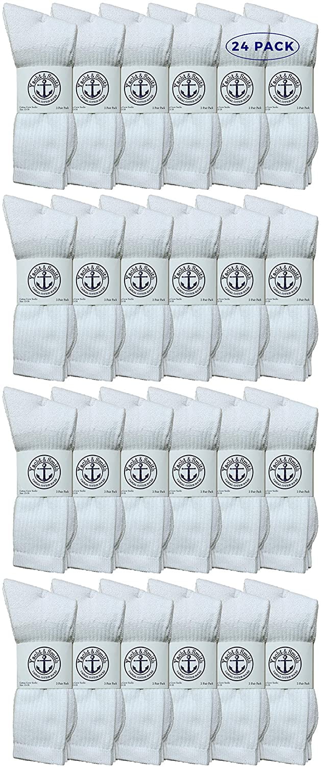 Yacht & Smith Wholesale Bulk Mens Crew Socks, Cotton Big And Tall Plus Size Socks Size 13-16