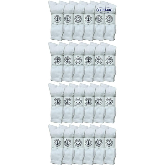 Yacht & Smith Wholesale Bulk Mens Crew Socks, Cotton Big And Tall Plus Size Socks Size 13-16