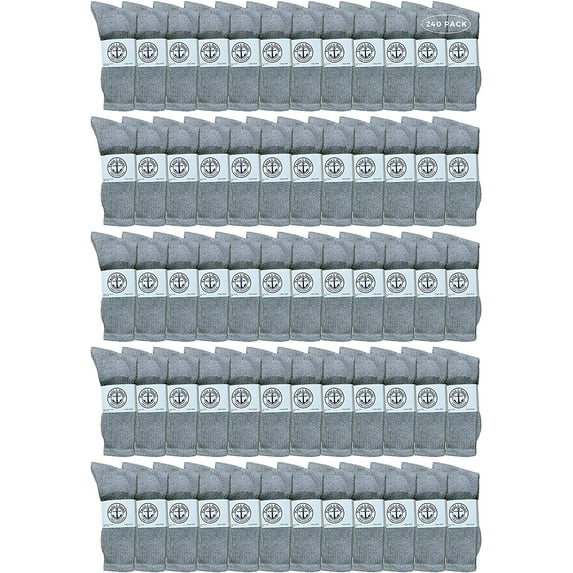 Yacht & Smith Wholesale Bulk Mens Crew Socks, Cotton Big And Tall Plus Size Socks Size 13-16