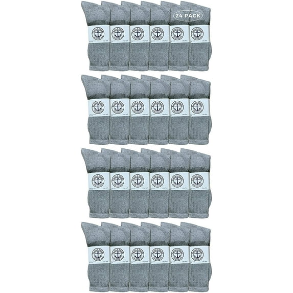 Yacht & Smith Wholesale Bulk Men's Crew Socks, Cotton Big And Tall Plus Size Socks Size 13-16