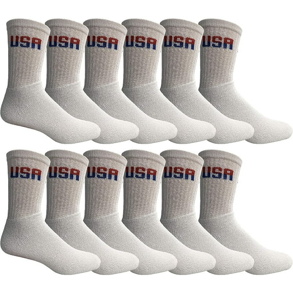 Yacht & Smith Wholesale Bulk Mens Crew Socks, Cotton Big And Tall Plus Size Socks Size 13-16
