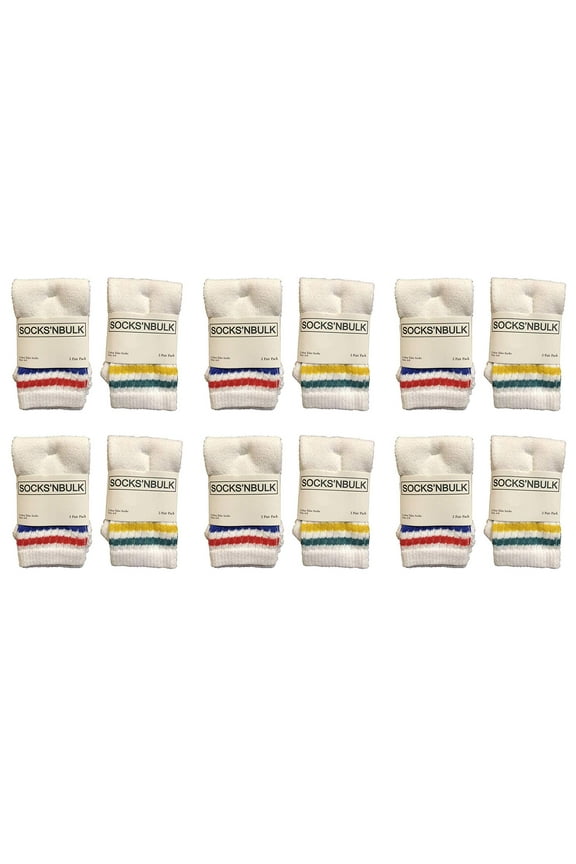 Wholesale Bulk Pack Kids Cotton Tube Socks, Boys Girls, Referee Style