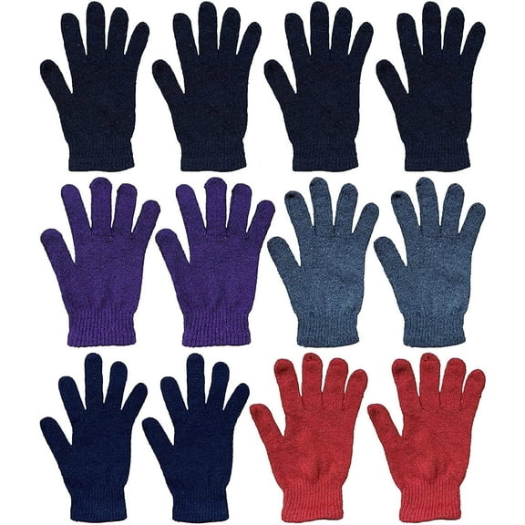 Yacht & Smith 12 pack Wholesale Bulk Winter Gloves For Men Woman, Bulk Pack Warm Winter Thermal Gloves (Womens Solids)